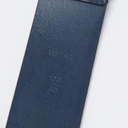 Pre Owned Louis Vuitton Blue Leather Buckle Belt 100 CM