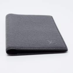Pre Owned Louis Vuitton Black Taiga Leather Pocket Agenda Cover