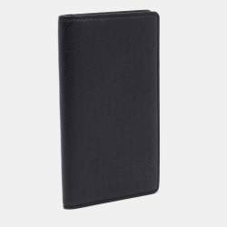 Pre Owned Louis Vuitton Black Taiga Leather Pocket Agenda Cover