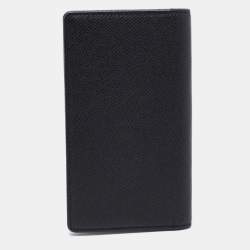 Pre Owned Louis Vuitton Black Taiga Leather Pocket Agenda Cover