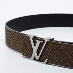 Louis Vuitton Mini Damier Ebene Suede LV Initiales Belt 100CM at 1stDibs