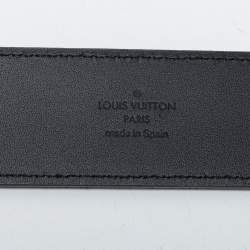Pre Owned Louis Vuitton Olive Green Petite Damier Suede LV Initiales Belt 100CM
