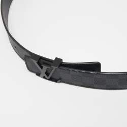 مملوكة مسبقًا Louis Vuitton Black Damier Ebene Canvas LV Initiales Belt 100CM