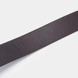 Pre Owned Louis Vuitton Black/Dark Brown Leather LV Initiales Reversible Belt 90CM