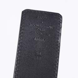 Pre Owned Louis Vuitton Black/Dark Brown Leather LV Initiales Reversible Belt 90CM