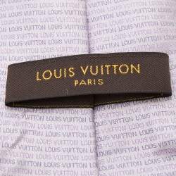 Pre Owned Louis Vuitton Lavender Logo Jacquard Silk Tie