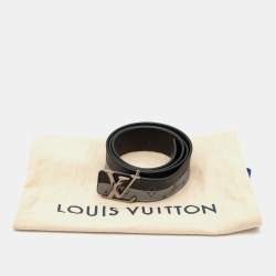 Pre Owned Louis Vuitton Eclipse/Grey Monogram Canvas Initiales Buckle Belt 100CM