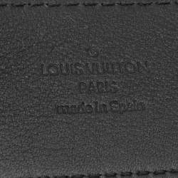 Pre Owned Louis Vuitton Eclipse/Grey Monogram Canvas Initiales Buckle Belt 100CM