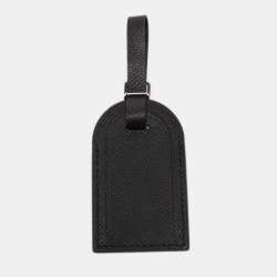 مملوكة مسبقًا Louis Vuitton Black Taiga Leather Luggage Name Tag