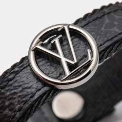 Louis Vuitton LV Circle Monogram Eclipse Canvas Gunmetal Tone Bracelet