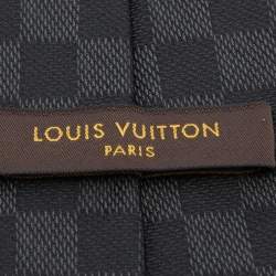 Pre Owned Louis Vuitton Black Damier Ebene Silk Jacquard Tie