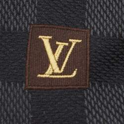 Pre Owned Louis Vuitton Black Damier Ebene Silk Jacquard Tie