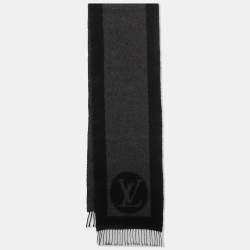 Louis Vuitton Blue Intarsia Wool & Cashmere Knit Fringed Muffler Louis  Vuitton