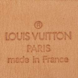 Pre Owned Louis Vuitton Black Leather LV Frame Belt 95CM