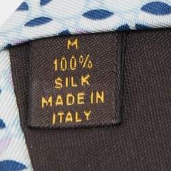 Pre Owned Louis Vuitton Blue Monogram Flower Print Silk Tie