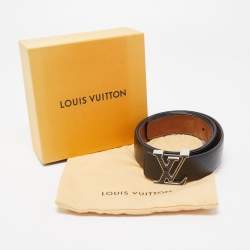 Pre Owned Louis Vuitton Black Electric Epi Leather LV Initiales Reversible Belt 85CM