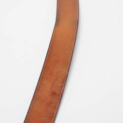 Pre Owned Louis Vuitton Black Electric Epi Leather LV Initiales Reversible Belt 85CM