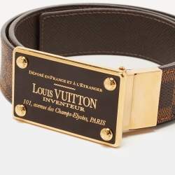 Pre Owned Louis Vuitton Damier Ebene Canvas Inventeur Reversible Belt 90 cm