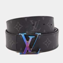 Louis Vuitton White Monogram Prism LV Initiales Buckle Belt 100CM