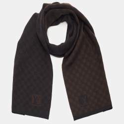Louis Vuitton Charcoal Grey Messager Damier Wool Scarf Louis Vuitton