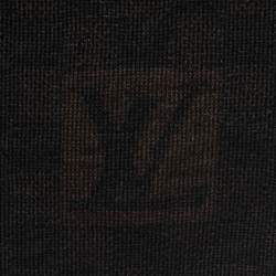 Pre Owned Louis Vuitton Brown Petit Damier Wool Scarf