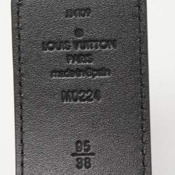 Pre Owned Louis Vuitton White Leather LV Initiales Reversible Belt 95CM