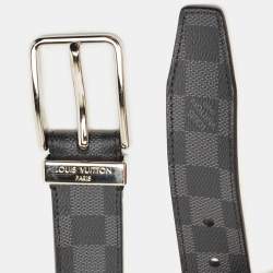 Pre Owned Louis Vuitton Black Damier Graphite Canvas Pont Neuf Belt 95CM