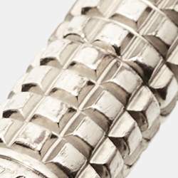 Louis Vuitton Digit Damier Ardoise Taiga Leather Silver Tone Bracelet 