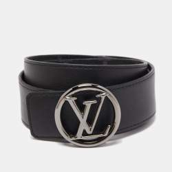 Pre Owned Louis Vuitton Monogram Eclipse Canvas LV Circle Reversible Belt 100CM