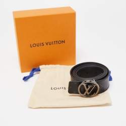 Pre Owned Louis Vuitton Monogram Eclipse Canvas LV Circle Reversible Belt 100CM