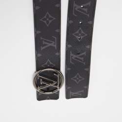 Pre Owned Louis Vuitton Monogram Eclipse Canvas LV Circle Reversible Belt 100CM