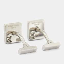 Louis Vuitton Champs Elysées Textured Silver Tone Cufflinks