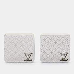 Louis Vuitton Champs Elysées Textured Silver Tone Cufflinks