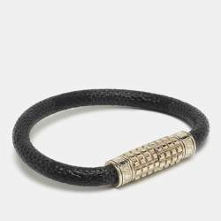 Louis Vuitton Digit Damier Canvas Silver Tone Bracelet 