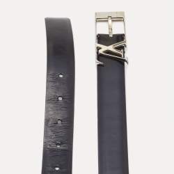 Pre Owned Louis Vuitton Black Leather Neogram Belt 90CM