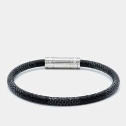 Louis Vuitton Charcoal Grey Keep It Black Damier Canvas Bracelet