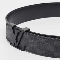 Pre Owned Louis Vuitton Damier Graphite Canvas LV Initiales Belt 95CM