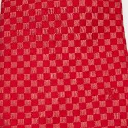 Louis Vuitton Red Damier Checkerboard Pattern Silk Tie