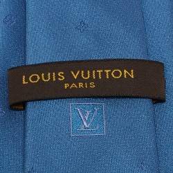 Louis Vuitton Blue Logo Silk Jacquard Tie 