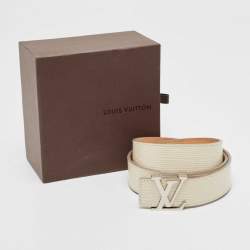 Pre Owned Louis Vuitton Ivorie Epi Leather LV Initiales Belt 90 CM