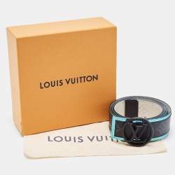 Louis Vuitton Monogram Eclipse and Antarctica Canvas LV Circle Reversible Belt 90 CM