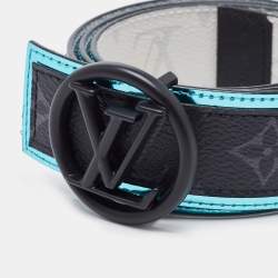 Louis Vuitton Monogram Eclipse and Antarctica Canvas LV Circle Reversible Belt 90 CM