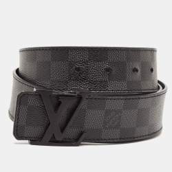 Pre Owned Louis Vuitton Damier Graphite Coated Canvas Initials Belt 95 CM