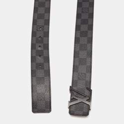 Pre Owned Louis Vuitton Damier Graphite Coated Canvas Initials Belt 95 CM