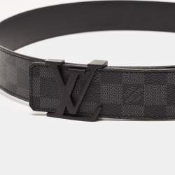 Pre Owned Louis Vuitton Damier Graphite Coated Canvas Initials Belt 95 CM