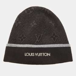 Pre Owned Louis Vuitton Black My Monogram Eclipse Wool Hat