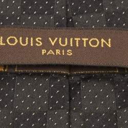 Louis Vuitton Black Damier Gold Silk Tie