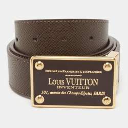 Pre Owned Louis Vuitton Damier Ebene Canvas Inventeur Reversible Belt 90CM