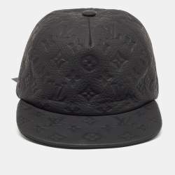 Pre Owned  Louis Vuitton X Virgil Abloh Limited Edition Black Casquette Monogram Quill Baseball Cap One Size