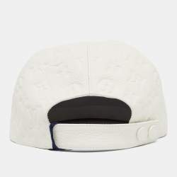 Pre Owned Louis Vuitton X Virgil Abloh Limited Edition White Casquette Monogram Quill Baseball Cap One Size